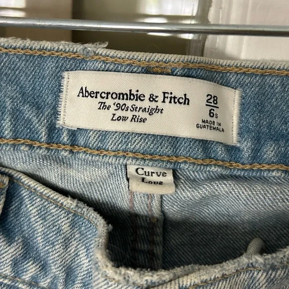 Abercrombie & Fitch the 90s low rise straight jeans curve love - Picture 2 of 4